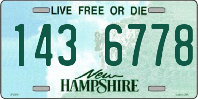 NH license plate 1436778