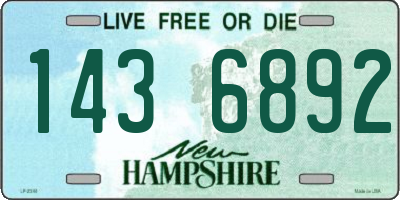 NH license plate 1436892
