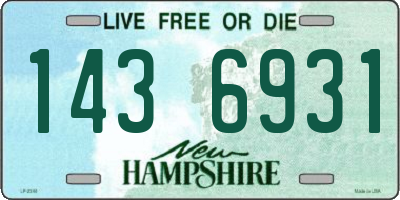 NH license plate 1436931