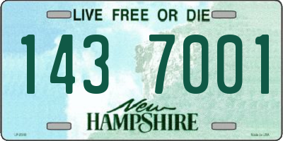 NH license plate 1437001