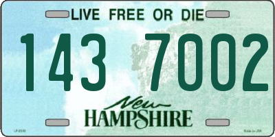 NH license plate 1437002