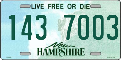 NH license plate 1437003