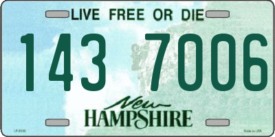 NH license plate 1437006