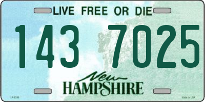 NH license plate 1437025