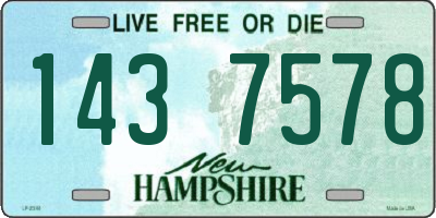 NH license plate 1437578