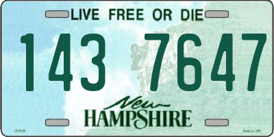 NH license plate 1437647