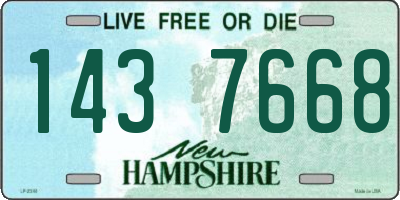 NH license plate 1437668