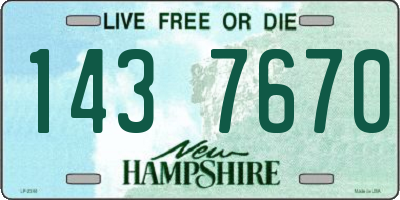 NH license plate 1437670