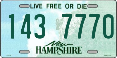 NH license plate 1437770