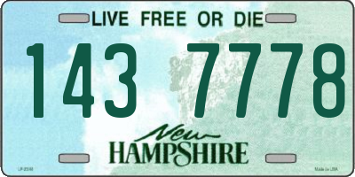 NH license plate 1437778