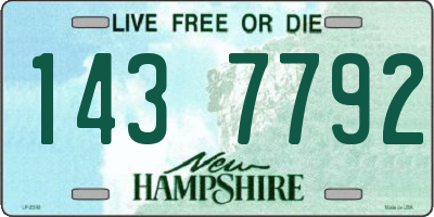 NH license plate 1437792