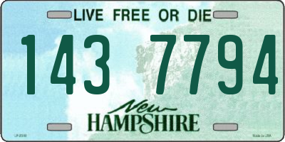 NH license plate 1437794