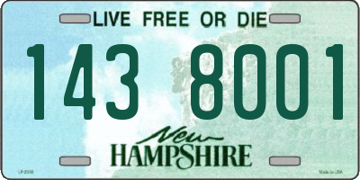 NH license plate 1438001