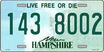 NH license plate 1438002