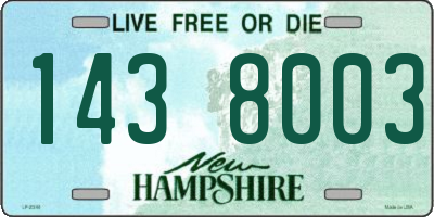 NH license plate 1438003