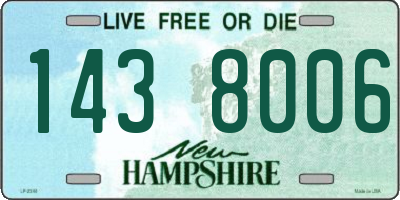 NH license plate 1438006