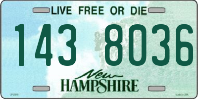 NH license plate 1438036