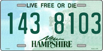 NH license plate 1438103
