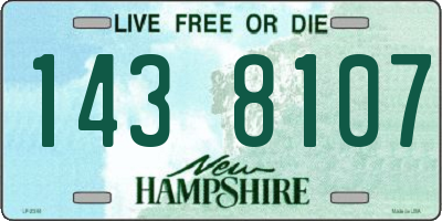 NH license plate 1438107