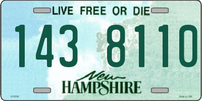 NH license plate 1438110