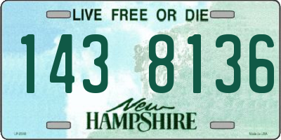 NH license plate 1438136