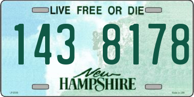 NH license plate 1438178