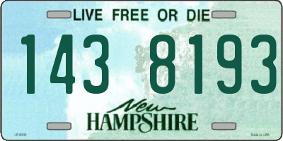 NH license plate 1438193