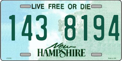 NH license plate 1438194
