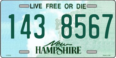 NH license plate 1438567