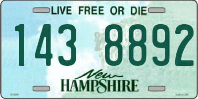 NH license plate 1438892