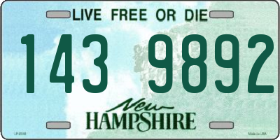 NH license plate 1439892