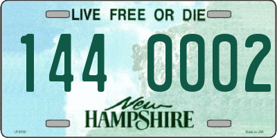 NH license plate 1440002