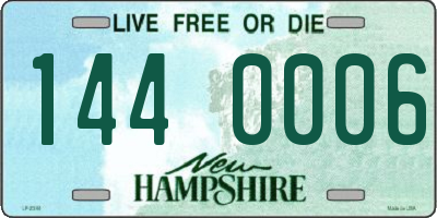 NH license plate 1440006