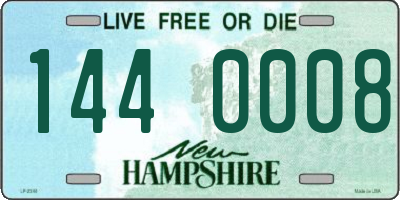 NH license plate 1440008