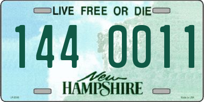 NH license plate 1440011