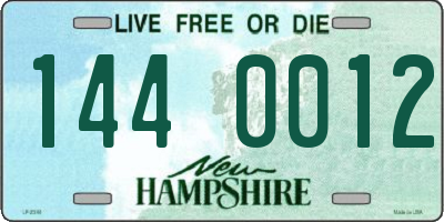 NH license plate 1440012