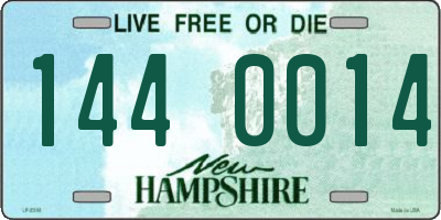 NH license plate 1440014