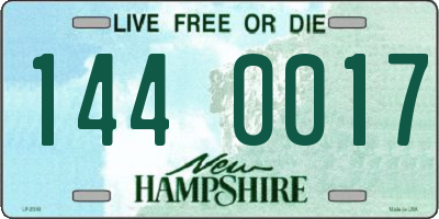 NH license plate 1440017