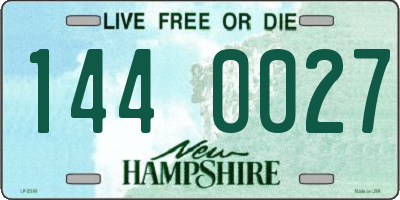 NH license plate 1440027