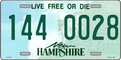 NH license plate 1440028