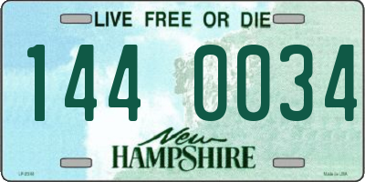 NH license plate 1440034