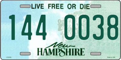 NH license plate 1440038