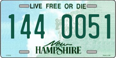 NH license plate 1440051
