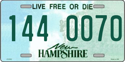 NH license plate 1440070