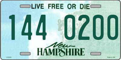 NH license plate 1440200