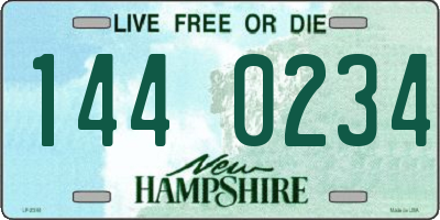 NH license plate 1440234