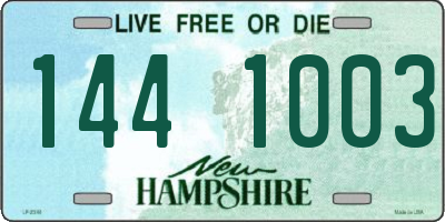 NH license plate 1441003