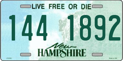 NH license plate 1441892