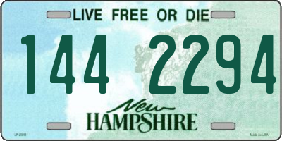 NH license plate 1442294