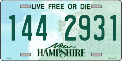 NH license plate 1442931